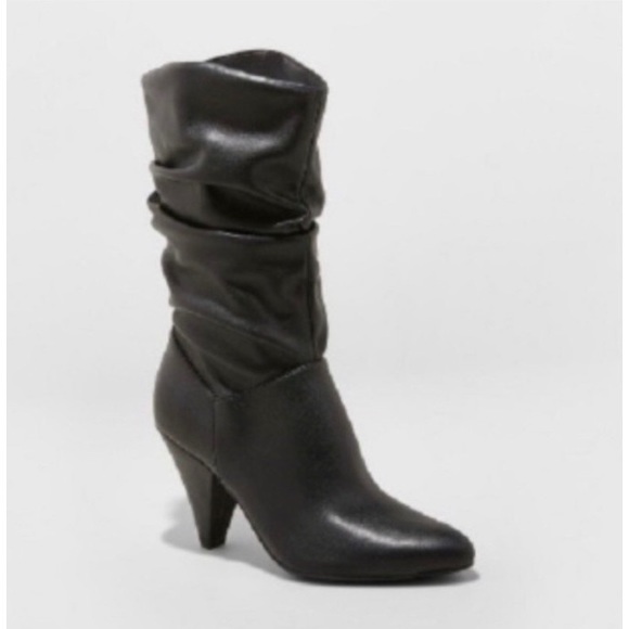 a new day Shoes - A New Day Black Alisha Slouch Boots Size 9.5.